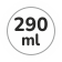 Capacità 290 ml
