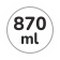 Capacità 870 ml