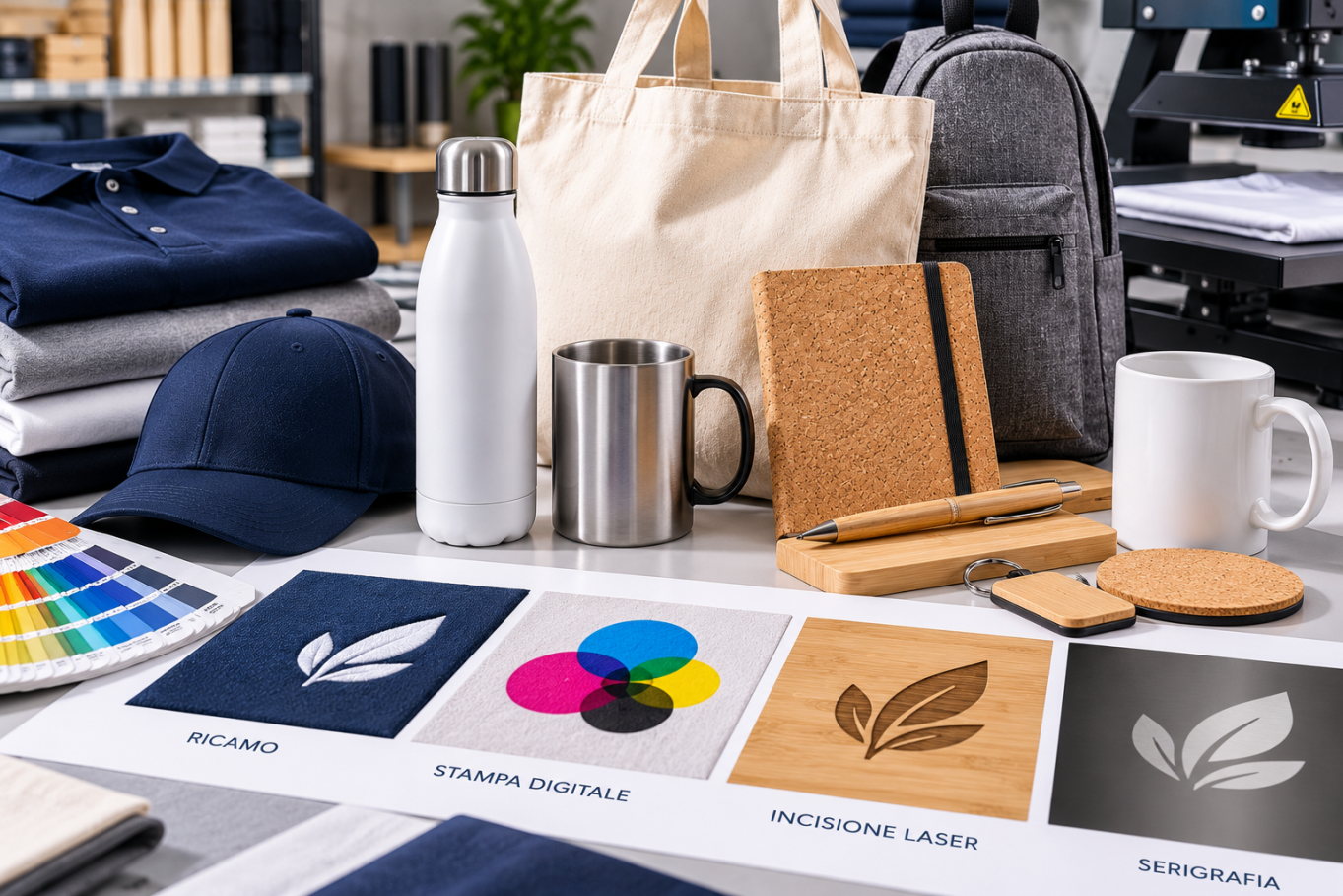 Come scegliere la tecnica di personalizzazione giusta in base al materiale del gadget