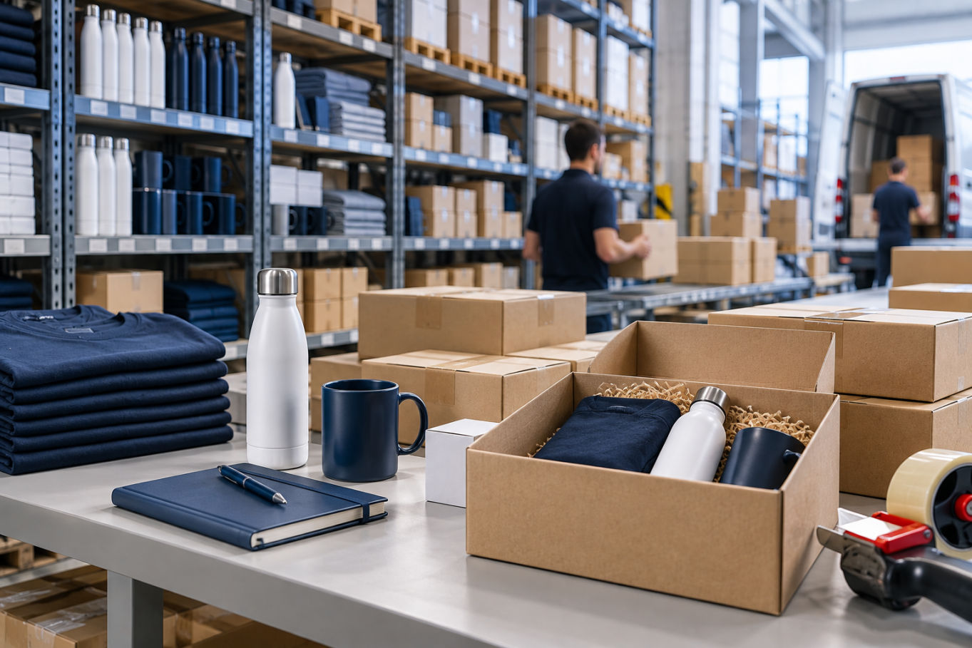 Logistica e Stoccaggio Gadget: Come gestire grandi volumi senza occupare spazio in azienda