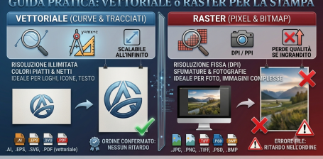 Vettoriale o Raster? Guida Pratica alla Preparazione del File di Stampa per Evitare Ritardi nell'Ordine Gheddi
