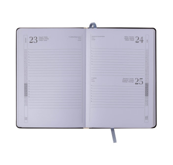 Agenda giornaliera 2024 con copertina in pu con elastico