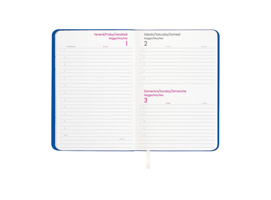 Agenda giornaliera 2026 con copertina flessibile in PU termovirante
