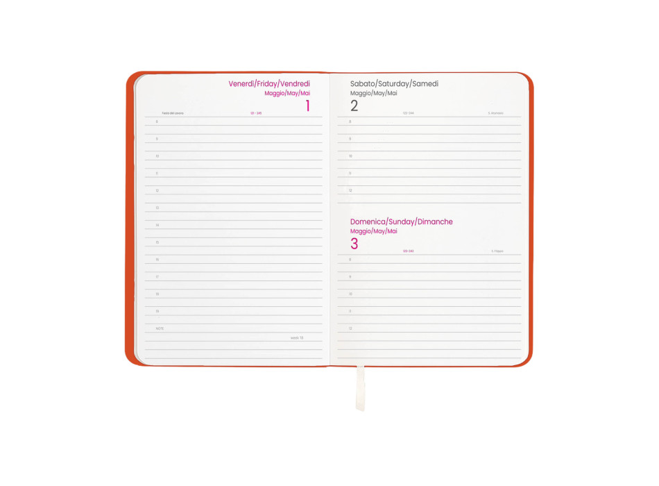 Agenda giornaliera 2026 con copertina flessibile in PU termovirante