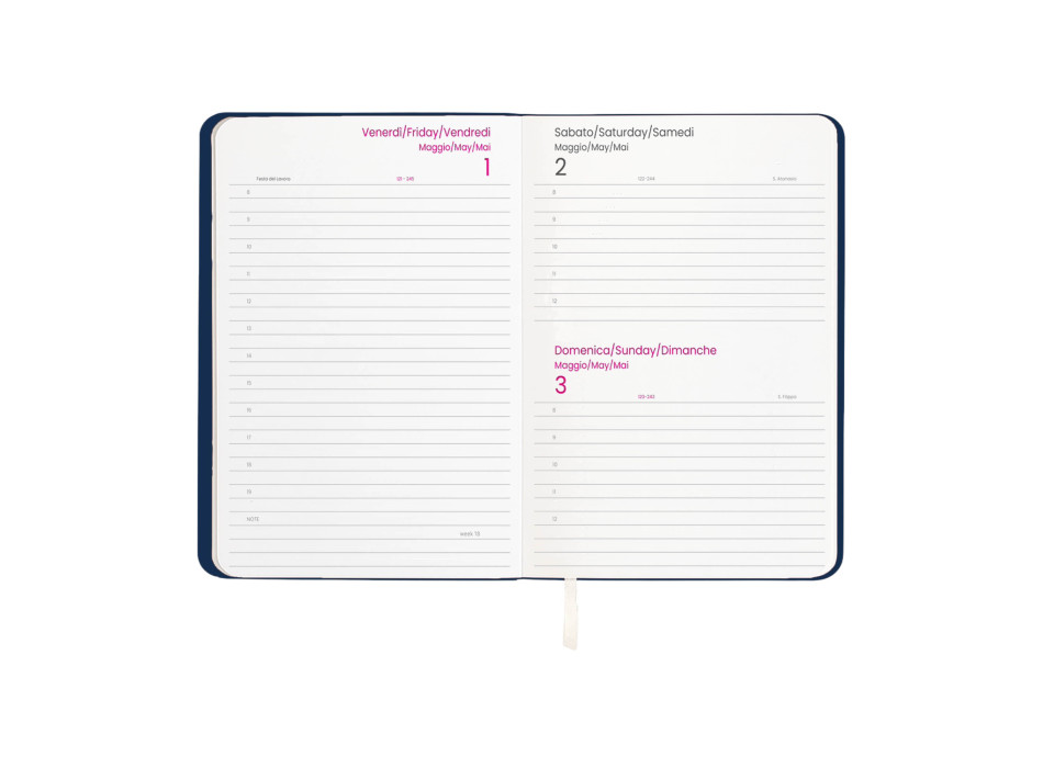 Agenda giornaliera 2026 con copertina flessibile in PU termovirante