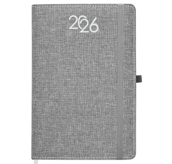 Agenda giornaliera 2026, copertina rigida in PET riciclato con effetto mélange