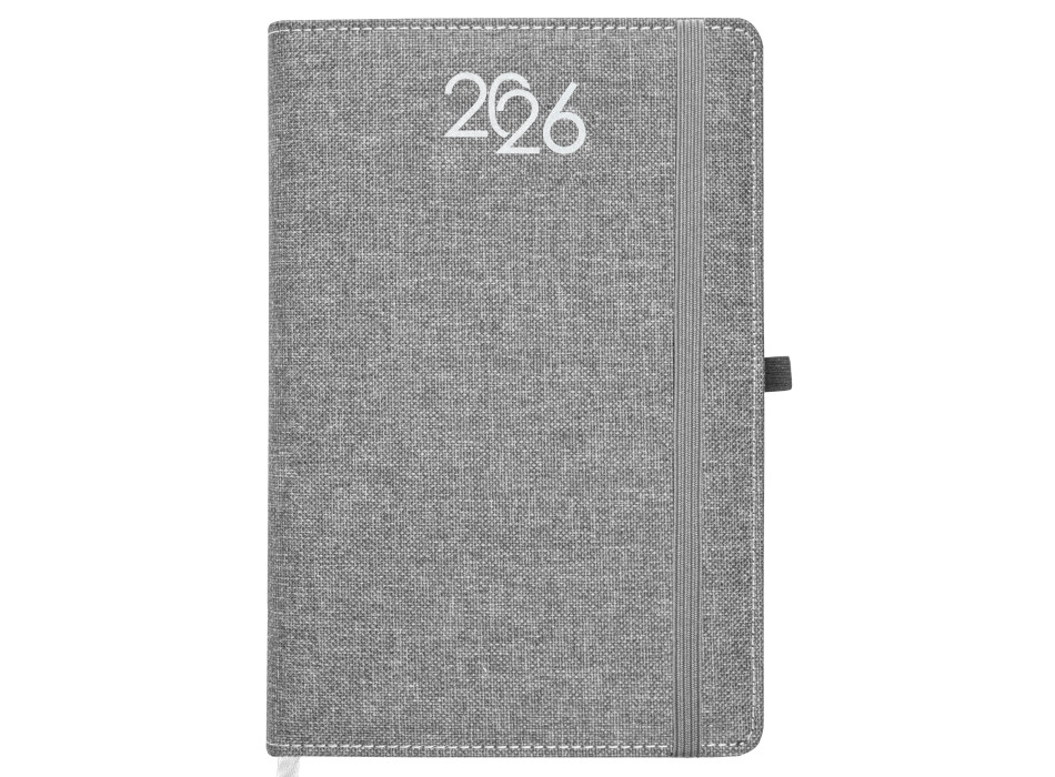 Agenda giornaliera 2026, copertina rigida in PET riciclato con effetto mélange