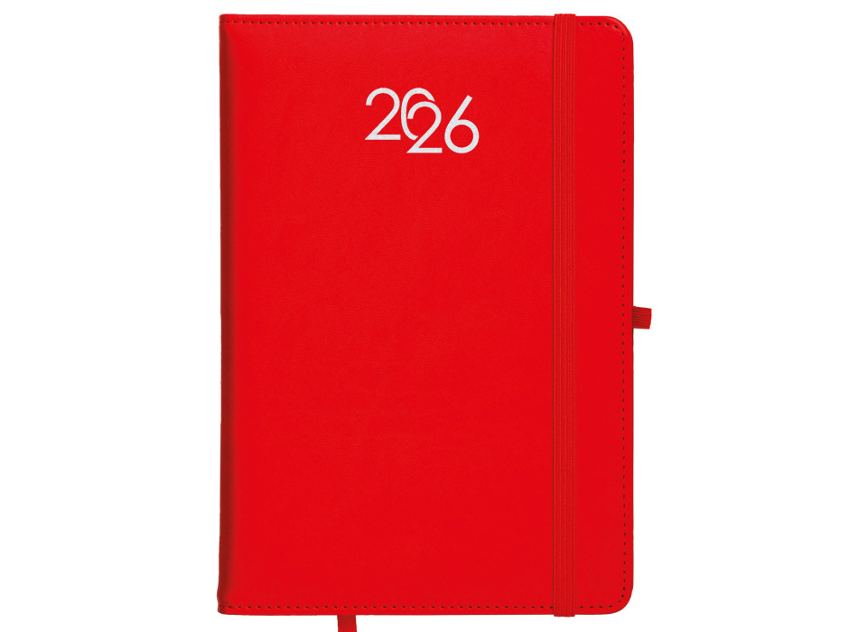 Agenda giornaliera 2026, copertina rigida in PU termovirante con impuntura perimetrale