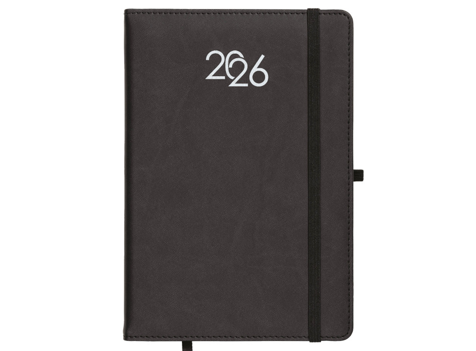 Agenda giornaliera 2026, copertina rigida in PU termovirante con impuntura perimetrale