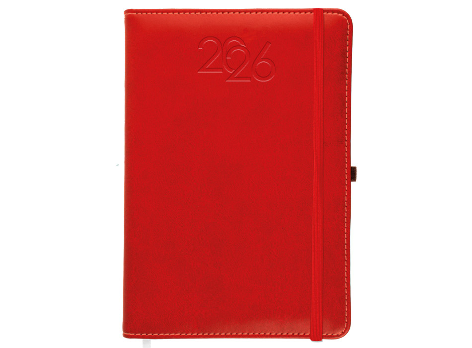 Agenda giornaliera 2026, copertina rigida in PU termovirante con impuntura perimetrale