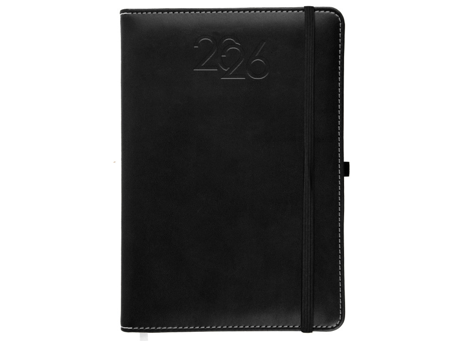 Agenda giornaliera 2026, copertina rigida in PU termovirante con impuntura perimetrale