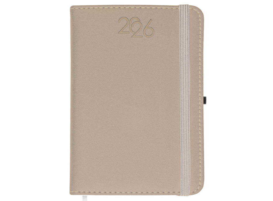 Agenda giornaliera 2026, copertina rigida in PU termovirante con impuntura perimetrale