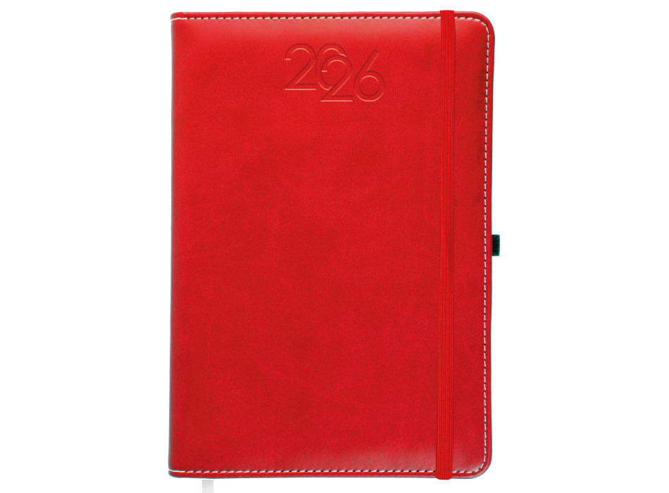 Agenda giornaliera 2026, copertina rigida in PU termovirante con impuntura perimetrale