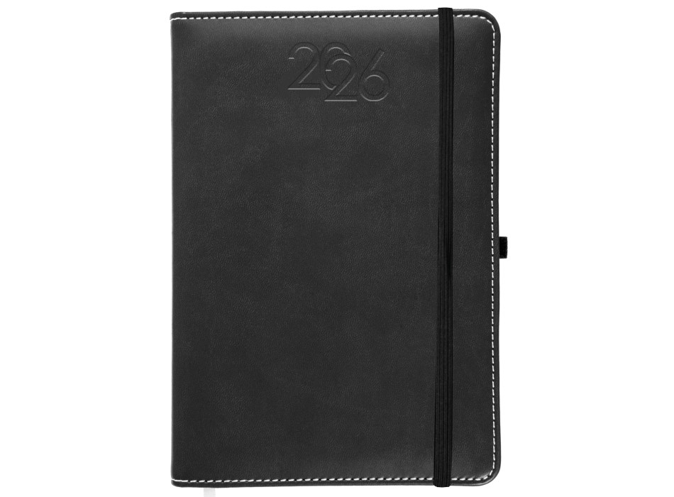 Agenda giornaliera 2026, copertina rigida in PU termovirante con impuntura perimetrale