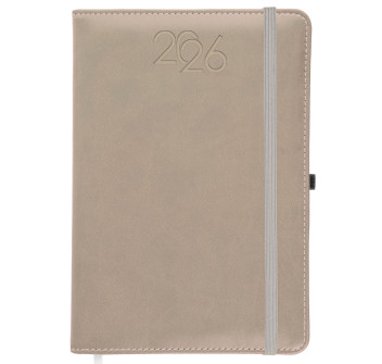 Agenda giornaliera 2026, copertina rigida in PU termovirante con impuntura perimetrale