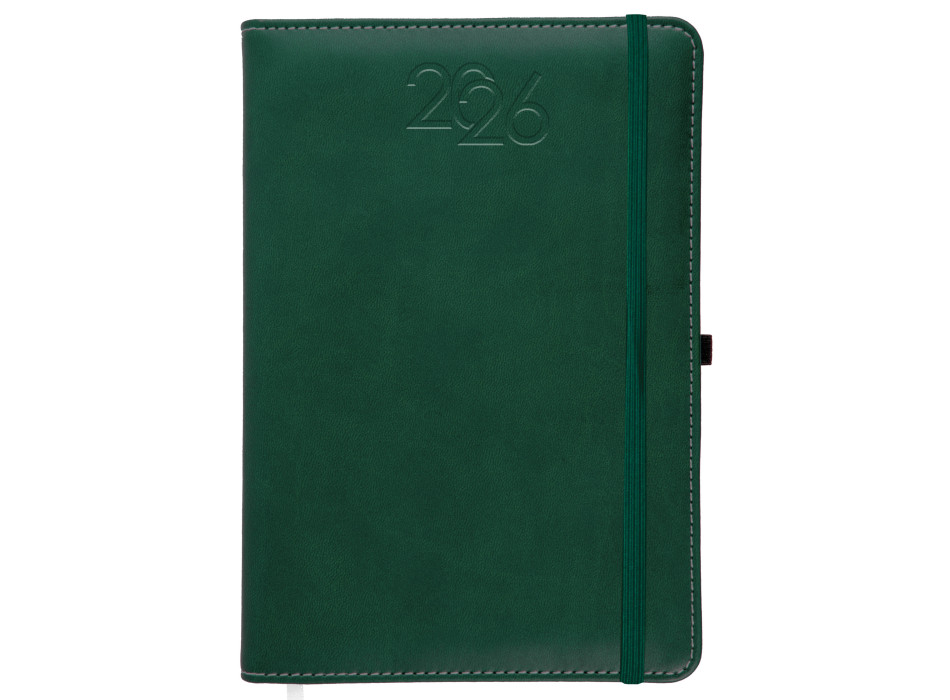 Agenda giornaliera 2026, copertina rigida in PU termovirante con impuntura perimetrale