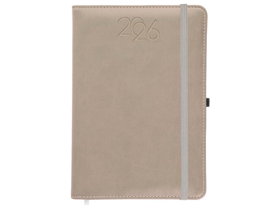 Agenda giornaliera 2026, copertina rigida in PU termovirante con impuntura perimetrale