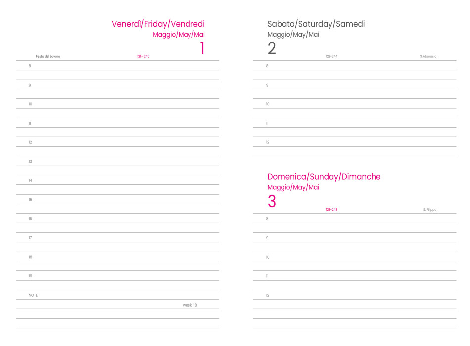 Agenda giornaliera 2026, copertina rigida in PU termovirante con impuntura perimetrale