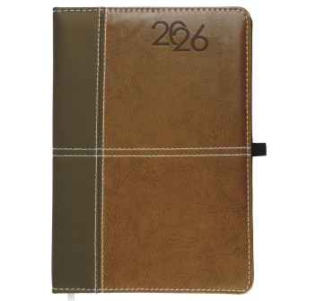 Agenda giornaliera 2026, copertina rigida in PU termovirante con impuntura perimetrale