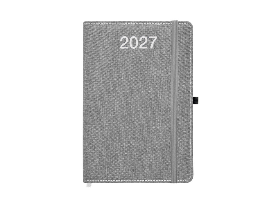 Agenda giornaliera 2027, copertina rigida in PET riciclato con effetto mélange Gheddi