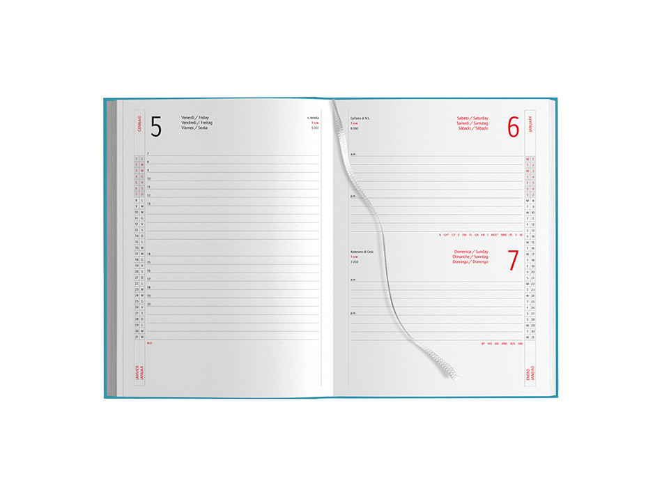 Agenda Giornaliera Gommata 17x24cm 324 Pagine Gheddi