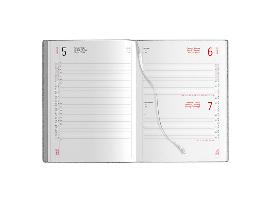 Agenda Giornaliera in Poliuretano 17x24 cm 324 Pagine