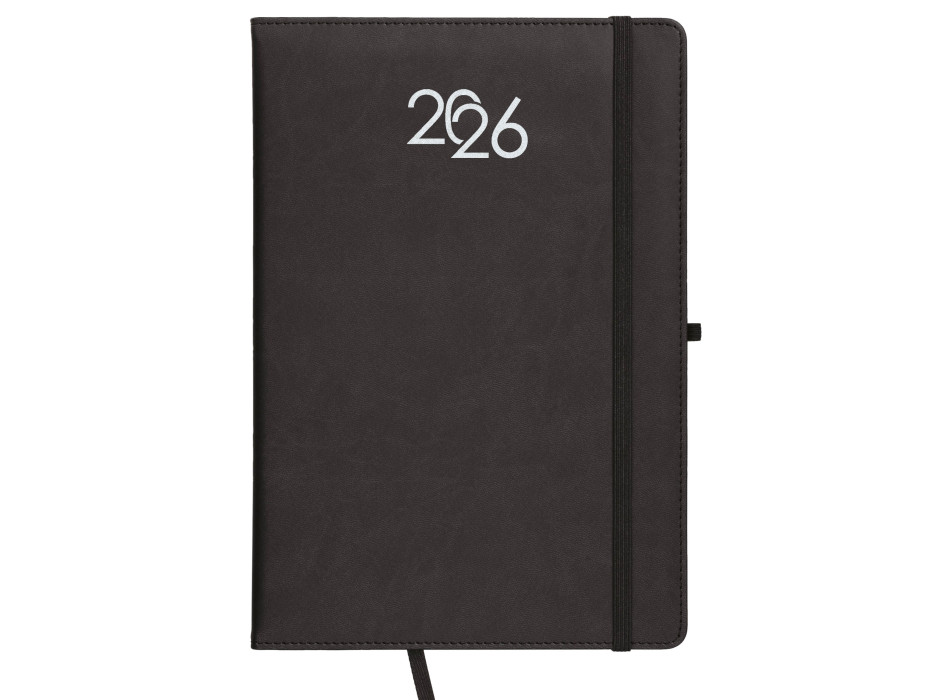 Agenda settimanale 2026, copertina rigida in PU termovirante con impuntura perimetrale