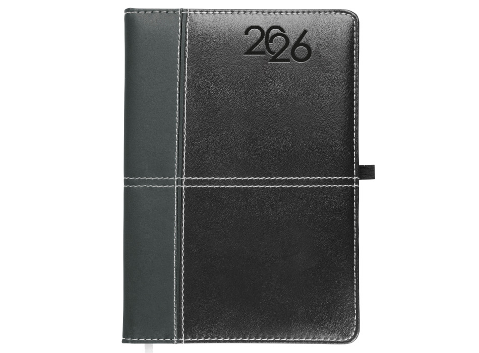 Agenda settimanale 2026, copertina rigida in PU termovirante con impuntura perimetrale