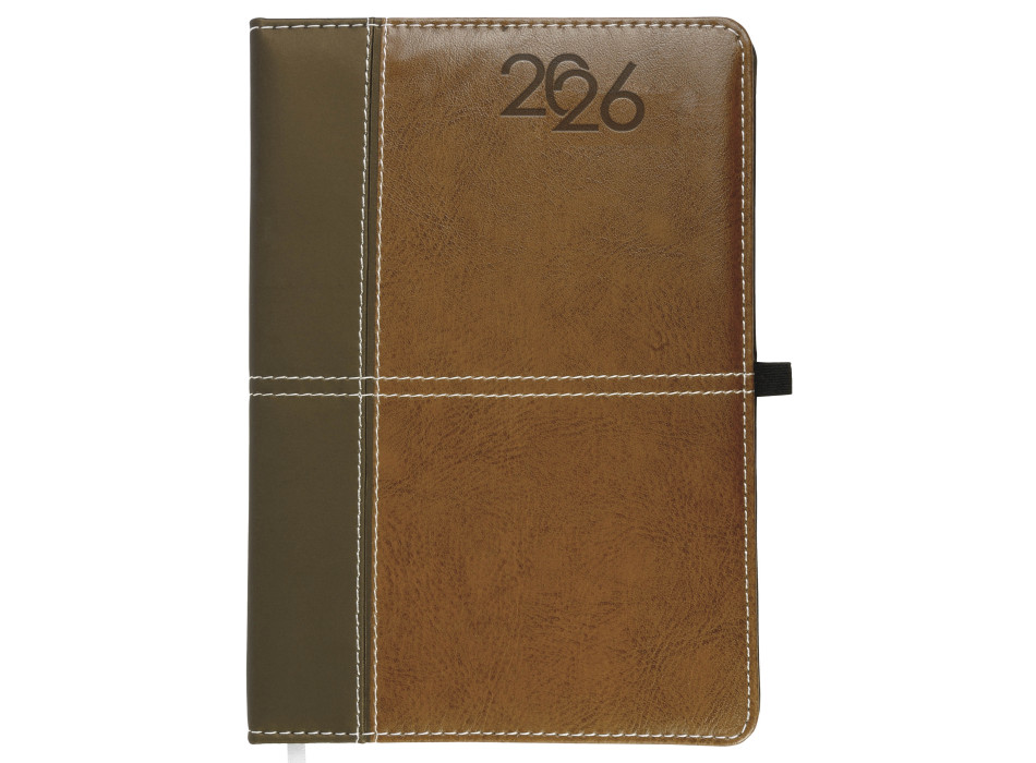 Agenda settimanale 2026, copertina rigida in PU termovirante con impuntura perimetrale