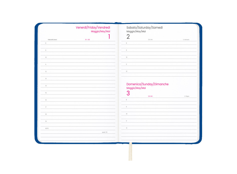 Agenda settimanale 2027 con copertina rigida in PU Gheddi