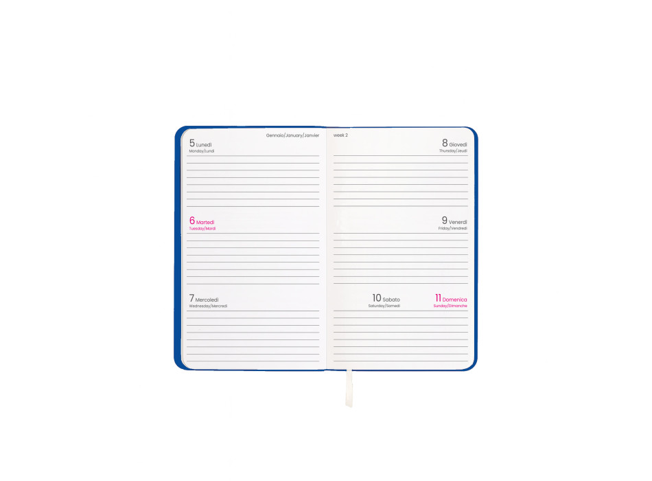 Agenda tascabile settimanale 2026 con copertina flessibile in PU termovirante