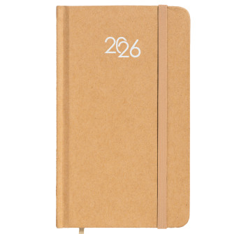 Agenda tascabile settimanale 2026 con copertina rigida in cartoncino