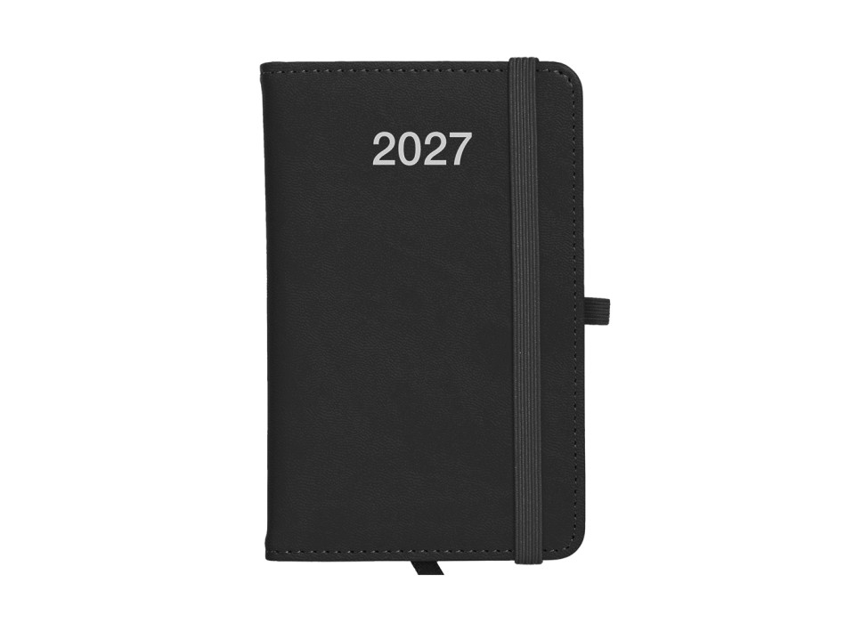Agenda tascabile settimanale 2027, copertina rigida in PU termovirante con impuntura Gheddi