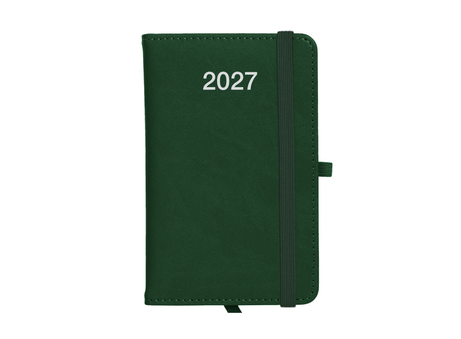Agenda tascabile settimanale 2027, copertina rigida in PU termovirante con impuntura Gheddi