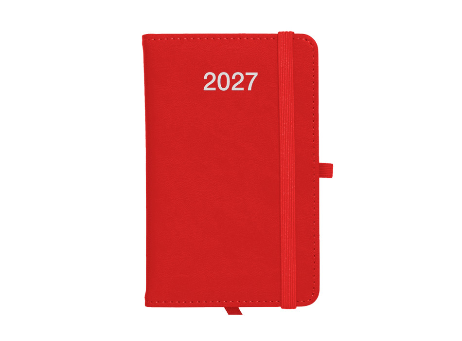Agenda tascabile settimanale 2027, copertina rigida in PU termovirante con impuntura Gheddi