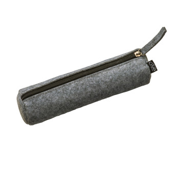Astuccio porta penne/trucchi in feltro R-Pet con chiusura con zip