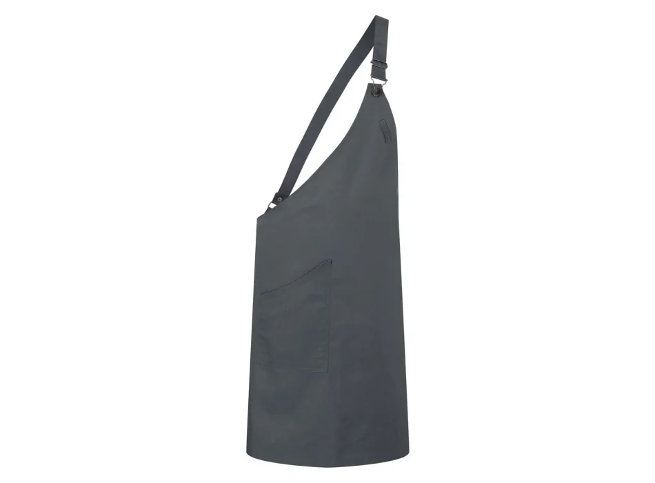 Asymmetrical Bib Apron with Pocket Gheddi