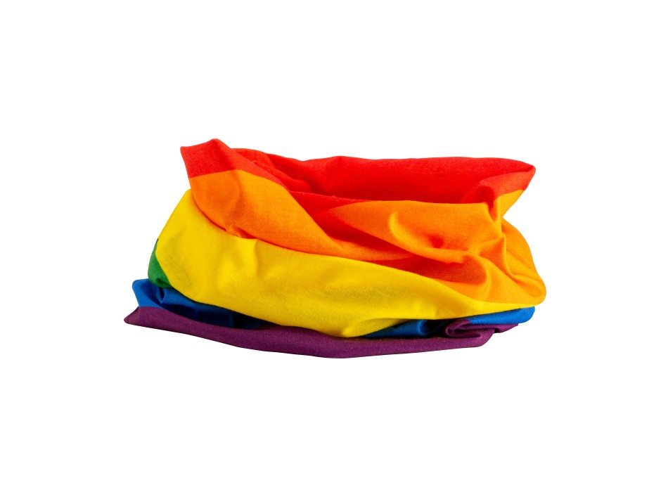 Bandana multiuso arcobaleno tubolare in tessuto elastico