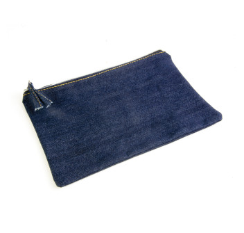 Beauty case cotone DENIM 220 g/m2 (85% cotone - 15% poliestere) con chiusura zip