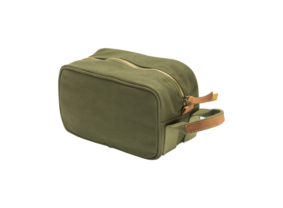 Beauty case in canvas riciclato  con maniglia laterale