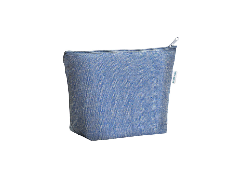 Beauty case in cotone riciclato 280 g/m2 con cerniera e soffietto alla base