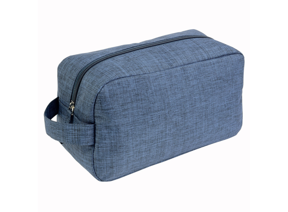 Beauty case in poliestere 300D tessuto melange con maniglia