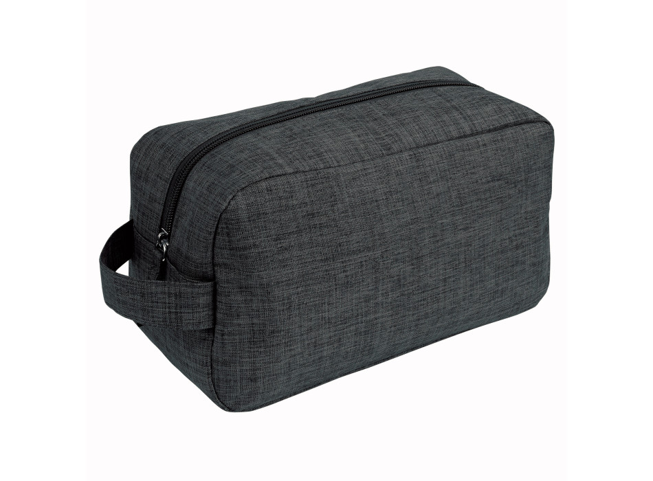 Beauty case in poliestere 300D tessuto melange con maniglia