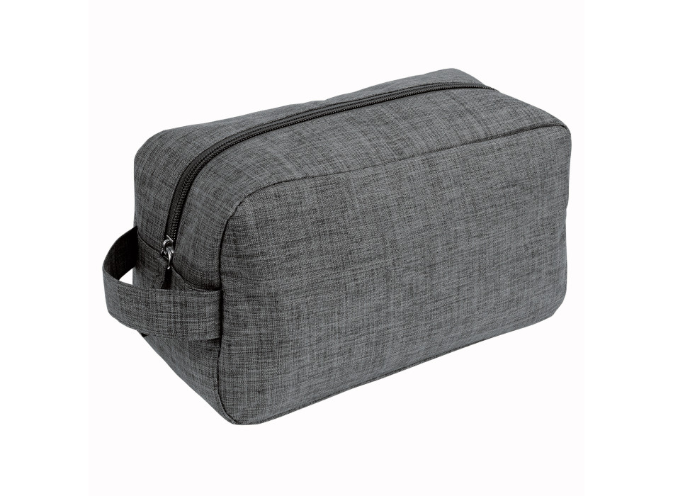 Beauty case in poliestere 300D tessuto melange con maniglia