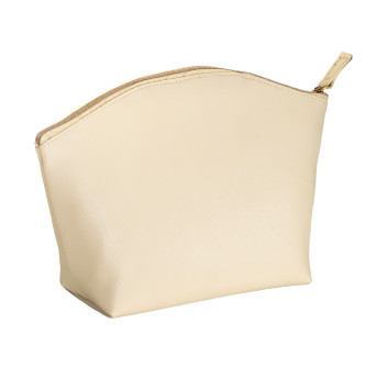 Beauty case multiuso in PU grana fine saffiano. Chiusura con zip e fodera interna