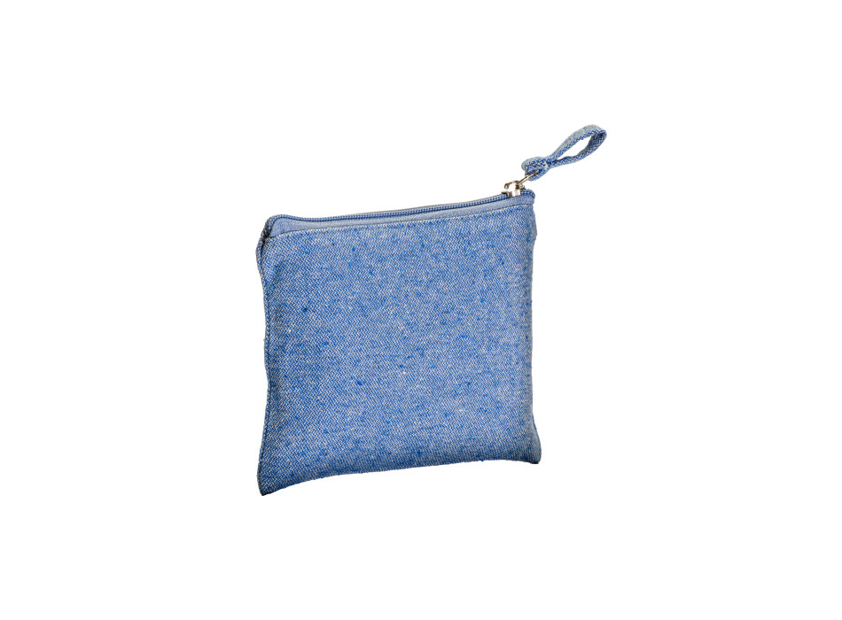 Beauty case/ porta monete in cotone riciclato 280 g/m2, con zip