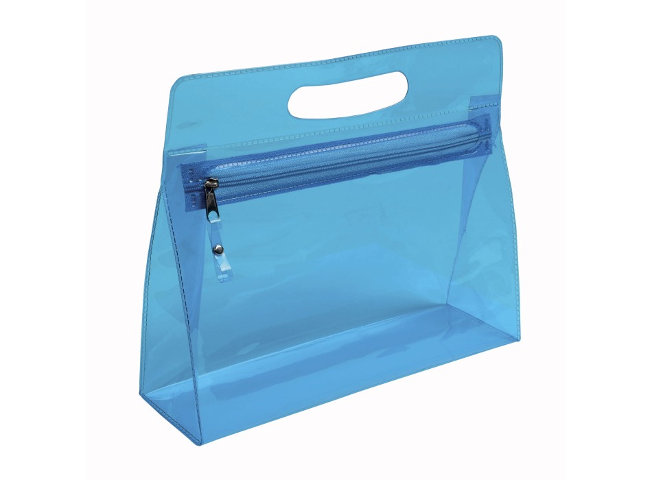 Beauty in pvc trasparente con chiusura a zip e maniglia