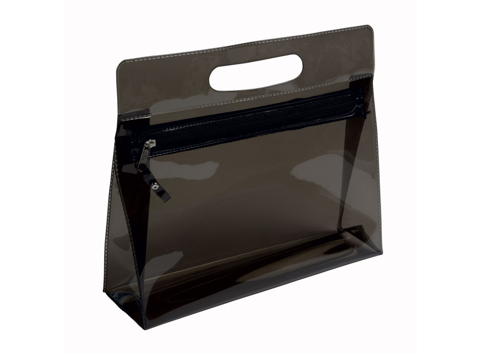 Beauty in PVC trasparente con chiusura a zip e maniglia