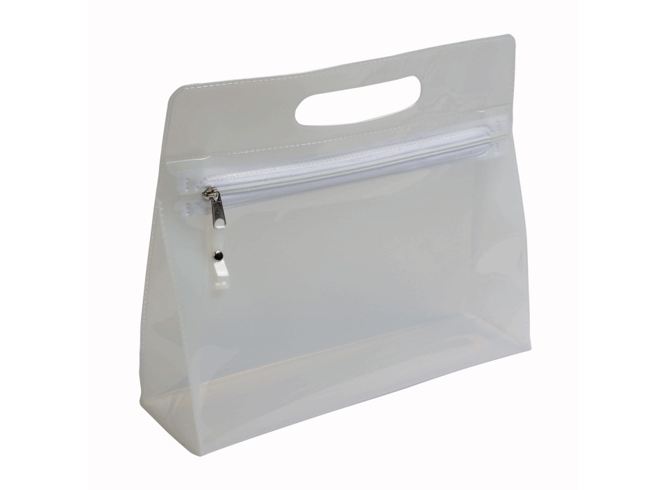Beauty in PVC trasparente con chiusura a zip e maniglia