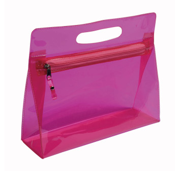 Beauty in PVC trasparente con chiusura a zip e maniglia